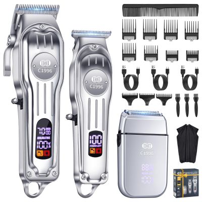 CIICII Mens Hair Clippers and Trimmers Set, Professional Cordless Barber Clippers for Hair Cutting Kit (Electric Razor Shavers & Beard/Hair Trimmer Haircut Kit) Clippers for Men DIY Home Salon