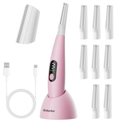 Skinharbor Sonic Dermaplane Razor for Women Face,WomenS Facial Exfoliation & Peach Fuzz Hair Removal System,Anti-Aging3 Speeds8 Dermaplaning BladesRechargeable,Sonic Dermaplaning Tool