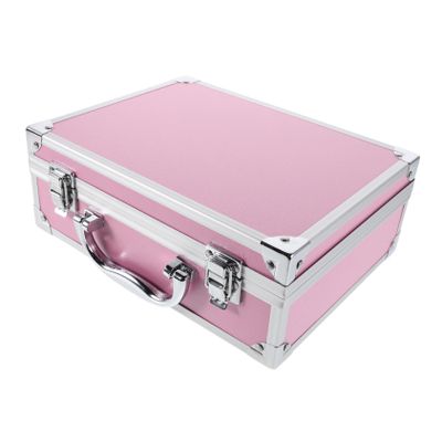 ABOOFAN Portable Aluminum Tool Box Multifunctional Storage Case for Tools Cosmetics Medical Supplies Spacious Organizer with Construction and Design Large Pink Color