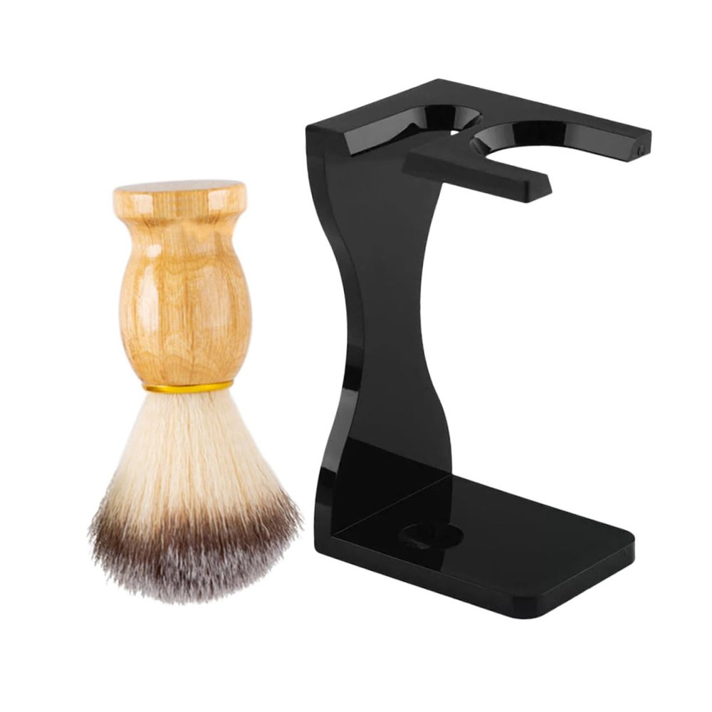 KAILIKETIY 1set Men Shaving Brush Stand Beard Brush and Holder for Easy Drying and Organization The Bathroom Grooming Accessories for Daily Use