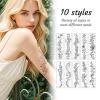 10 Sheets Temporary Tattoos for Adults, Fake Tattoo Stickers with Realistic Floral, Henna, Branch & Minimalist Designs - Long-Lasting Waterproof Body Art for Women Girls for Arm, Ankle, Wrist view 4