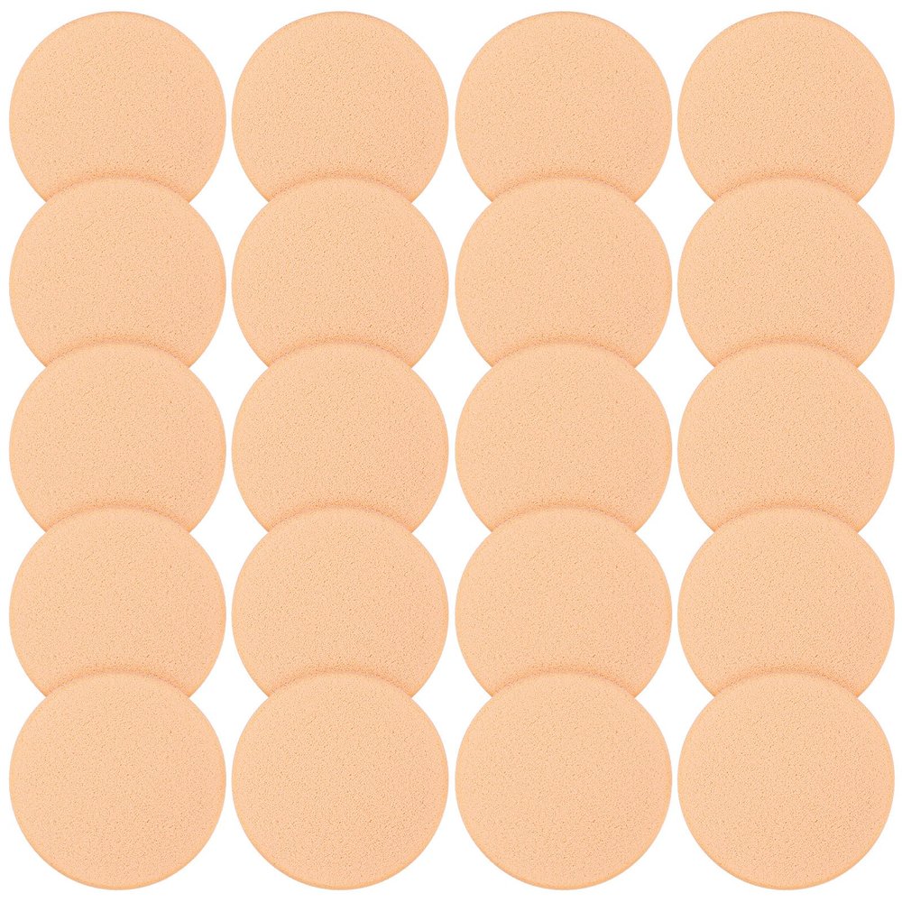 20 Pcs Make Up Sponges For Foundation, Round Makeup Sponges, Nude Round Makeup Sponge, Cosmetic Foam Rounds Cosmetic Sponge for Liquid Foundation Cream Concealer, Wet and Dry Dual Use