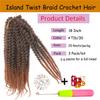 Haolocs 3 Pack/Lot Island Twist Braid Crochet hair 14/18 Inch Pre Stretched Marley Twist Braids hair Soft Afro Twist Braiding Hair Spring Twist crochet Hair Extensions (#T1b/30, 18 Inch) view 2