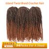 Haolocs 3 Pack/Lot Island Twist Braid Crochet hair 14/18 Inch Pre Stretched Marley Twist Braids hair Soft Afro Twist Braiding Hair Spring Twist crochet Hair Extensions (#T1b/30, 18 Inch) view 3