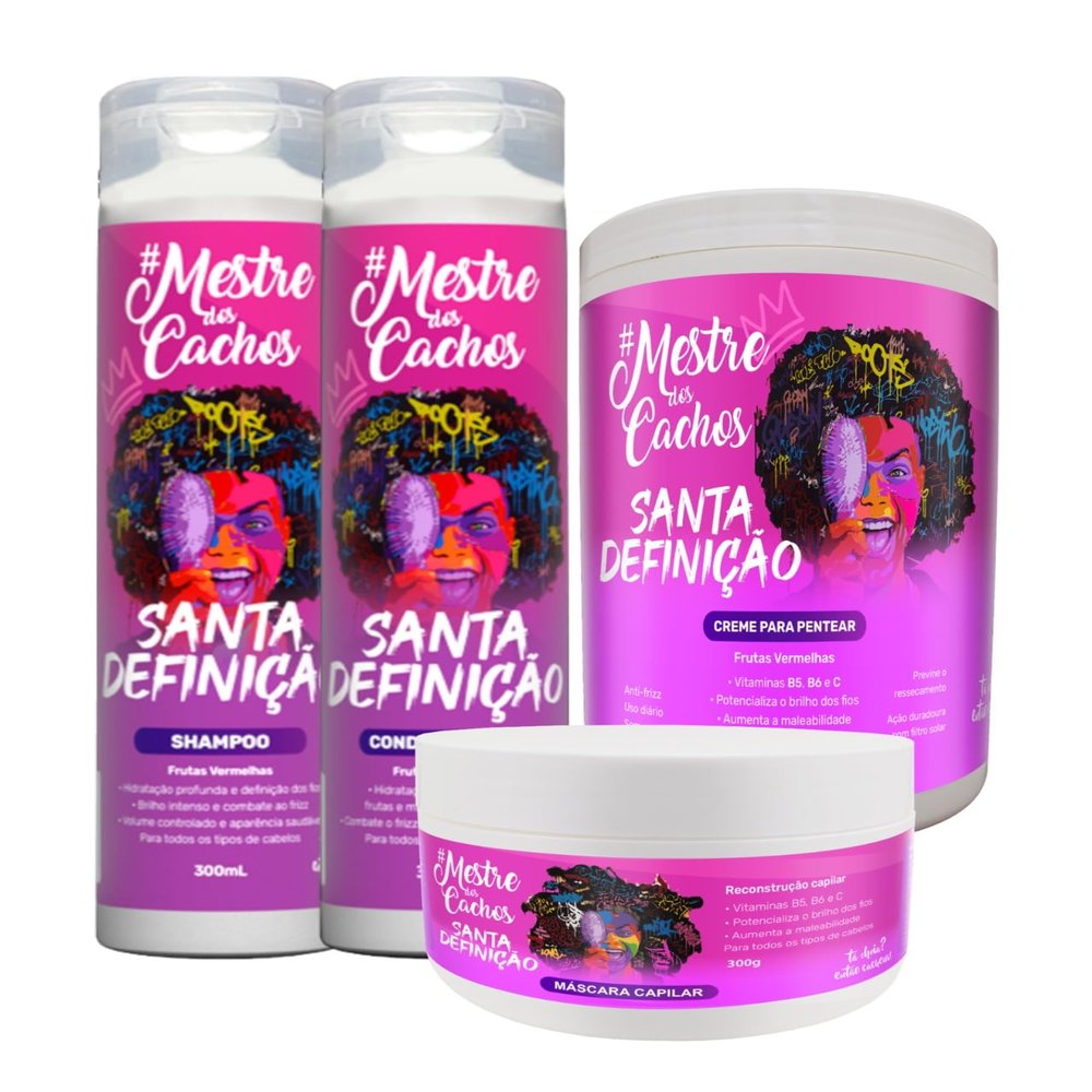 Kit Completo Santa Definio 3x300ml + 1kg Mestre Dos Cachos/Linha Santa Definio