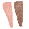 DECOMELODY 2pcs Microfiber Hair Dryer Cap Pink Towel for Bathroom Absorbent Hair Turban Towel view 1