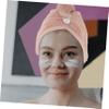 DECOMELODY 2pcs Microfiber Hair Dryer Cap Pink Towel for Bathroom Absorbent Hair Turban Towel view 3