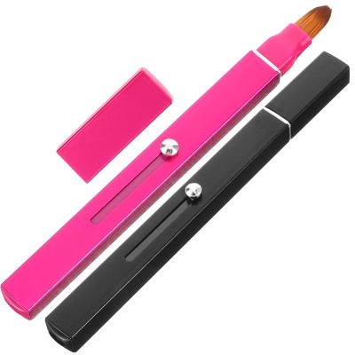 Beaupretty 2pcs Dual-ended Lip Brush for Precise Lip Makeup Application Portable Retractable Cover for Professionals and Beginners Makeup Tools
