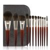 12 Brushes Set Full Set Loose Powder Brush Beauty Tools Wooden Handle Eyebrow Brush view 2