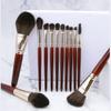 12 Brushes Set Full Set Loose Powder Brush Beauty Tools Wooden Handle Eyebrow Brush view 3