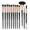 12 Eye Makeup Brushes Set Soft Bristles Eye Shadow Brush Nose Shadow Detail Eye Liner Brush(Black) view 1