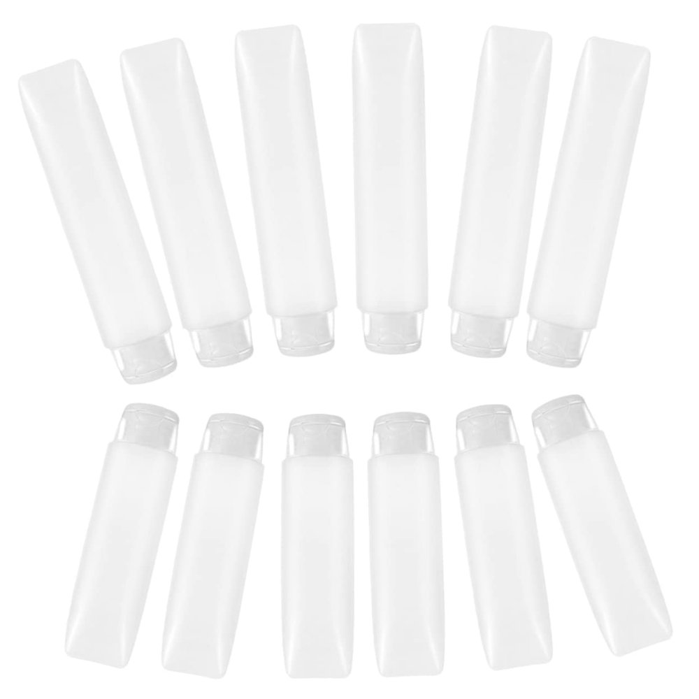 Ipetboom 12pcs Refillable Travel Lotion Storage Tubes Portable Hose Bottles for Toiletries Leak Cosmetic Organizer for Business Trips and Travel