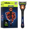 Gillette Labs Special NFL Bears Edition Shaving Razor for Men - 1 Handle, 4 Razor Blade Refills & Magnetic Stand, Holiday Gifts for Men, GilletteLabs with Exfoliating Bar view 1