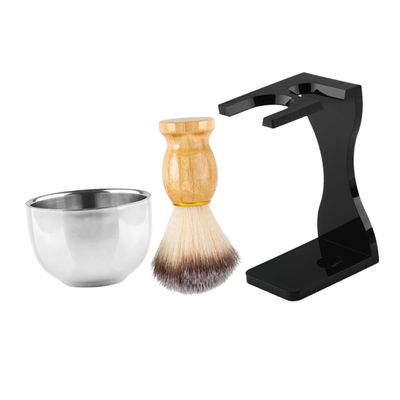 GALPADA 1set Men Shaving Brush Kit Shaving Bowl Comfortable Brush Holder and Rustproof for Daily Grooming and for Him