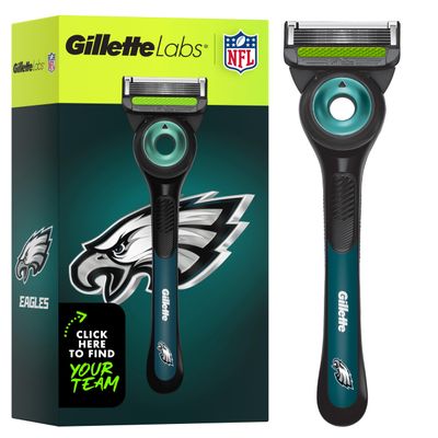 Gillette Labs Special NFL Eagles Edition Shaving Razor for Men - 1 Handle, 1 Razor Blade Refill, Perfect for Game Day Grooming, GilletteLabs with Exfoliating Bar