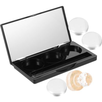 LIFKOME 1Set Empty Eyeshadow Palette with Mirror Color Compartments for Blush Lipstick Eyebrow Powder Portable Makeup Case with Pans Double Sided Tape for Travel