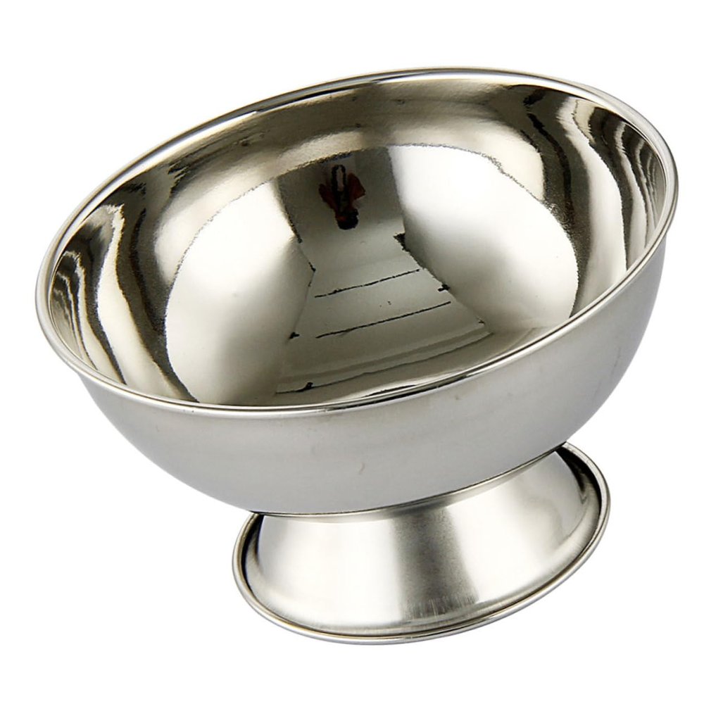 GALPADA Footed Shaving Bowl Portable Stainless Steel Shaving Mug Reusable Cup for Men Elegant Design Comfortable Grip for Home and Travel Use