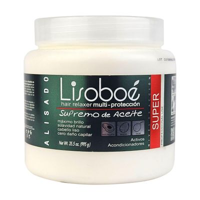 Lisoboe Hair Relaxer Multi-Protection  Supreme Oil-Based Straightener with Avocado, Mango & Olive  Maximum Shine & Natural Smoothness  Zero Hair Damage (35.5 oz)
