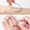 fxwtich 2025 New Stainless Steel Spring Facial Hair Remover for Women, Women's Facial Hair Remover, Portable Manual Spring Device for Upper Lip Chin Face Neck Quick Effective Hair Removal Tools Pink view 2