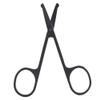 Rounded Curved Nose Hair Scissors, Hair Scissors For Men Black Stainless Steel with Travel Case For Mustache, Nose, Beard, Eyebrows, Eyelashes (Nose hair clipper (round view 1
