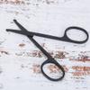 Rounded Curved Nose Hair Scissors, Hair Scissors For Men Black Stainless Steel with Travel Case For Mustache, Nose, Beard, Eyebrows, Eyelashes (Nose hair clipper (round view 3