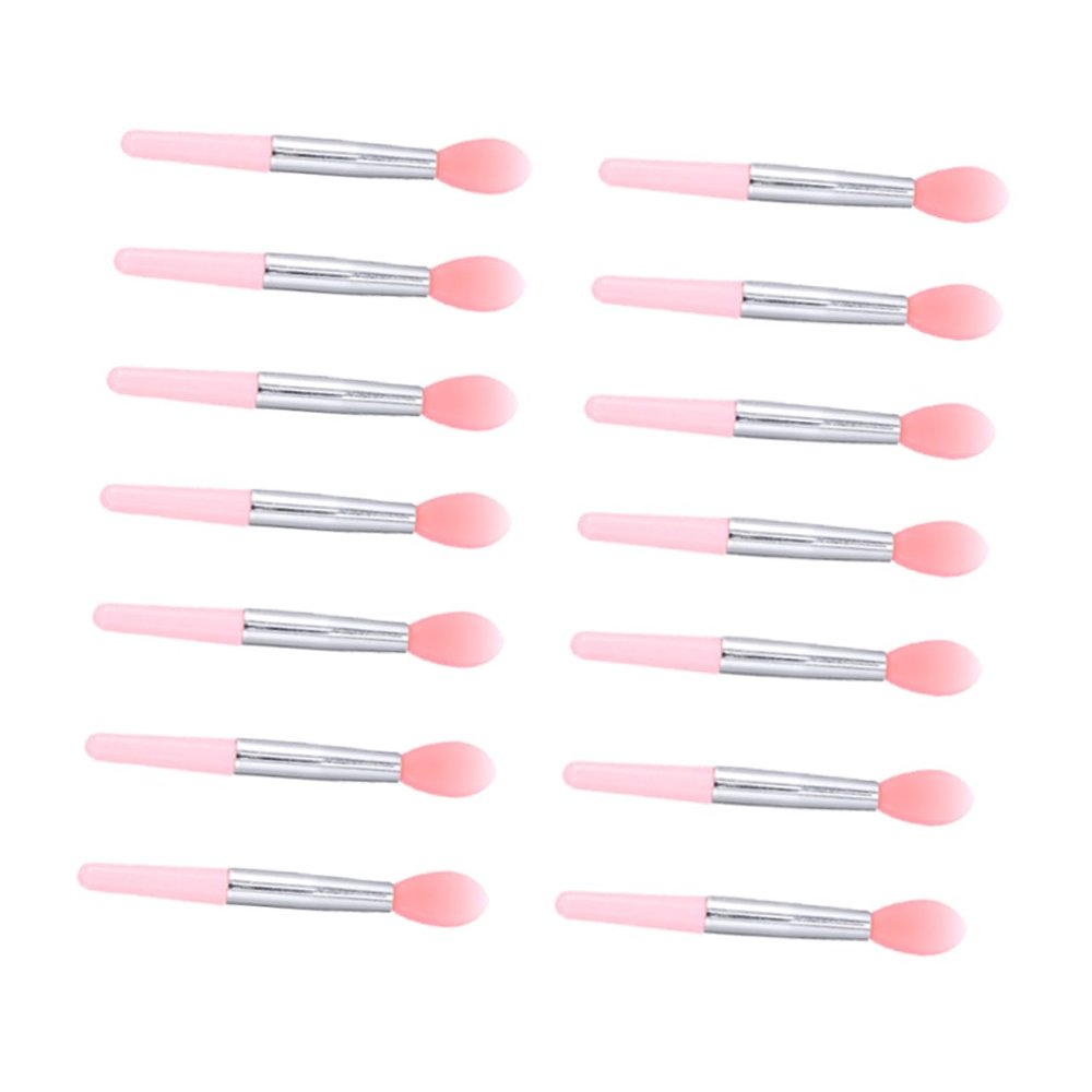 Baluue Mini Silicone Lip Brush Set 15pcs Makeup Applicator for Women for Lip Masks and Cosmetics Application Soft Silicone Head for Smooth Application
