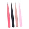 Vaguelly 4pcs Pointed Mouth Eyebrow Clips Stainless Steel Cosmetic Tools for Easy Eyebrow Trimming Compact Multi-color Design for Home Travel Use view 1