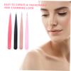 Vaguelly 4pcs Pointed Mouth Eyebrow Clips Stainless Steel Cosmetic Tools for Easy Eyebrow Trimming Compact Multi-color Design for Home Travel Use view 3