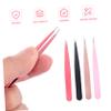 Vaguelly 4pcs Pointed Mouth Eyebrow Clips Stainless Steel Cosmetic Tools for Easy Eyebrow Trimming Compact Multi-color Design for Home Travel Use view 4