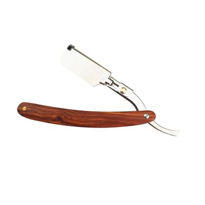 HAKIDZEL Vintage Style Metal Shaving Razor Wooden Handle Manual Razor for Men Barber Shop Home Use Safe Easy to Change Heads