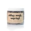 Funny Bath Salts 16oz/1lb | Pink Himalayan or Black Lava Salt, Magnesium | All Natural, Dye Free (Relax Soak Unwind, Black Lava Salts) view 1