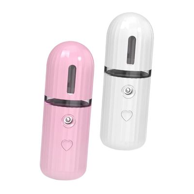 Beatifufu Handy Hydrating Mist Sprayer 2-Pack Lightweight Portable Facial Mist Sprayer USB Rechargeable Hydration Device for Skin Types for Travel and Daily Use