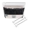 CONAIR Black Bobby Pins with storage 400pk - hair accessories for women - rubber tipped and nonslip - ideal with brown hair - comfortable hair pins - clear zipper pouch included view 1