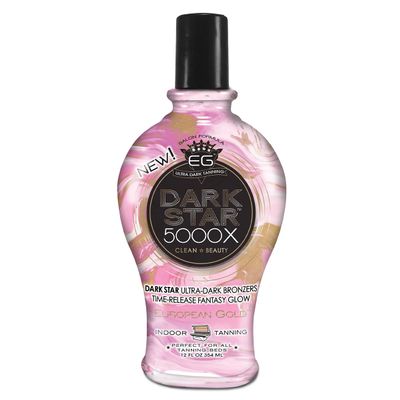 European Gold Dark Star 5000X Indoor Tanning Lotion with Time-Release Formula Dark Accelerator for Indoor Tanning Beds & Outdoor Sun Tan 12 oz