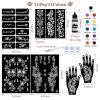 11 Colors Temporary Tattoo Ink Kit, 11 Bottles Tattoo Ink with 1Pcs Outline Pen for DIY Body Paint, Safe & Easy tattoos(Black,Red,Green,Purple,Orange,Navy, Blue,Brown,Pink,Grey,Yellow) view 2