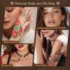 11 Colors Temporary Tattoo Ink Kit, 11 Bottles Tattoo Ink with 1Pcs Outline Pen for DIY Body Paint, Safe & Easy tattoos(Black,Red,Green,Purple,Orange,Navy, Blue,Brown,Pink,Grey,Yellow) view 3