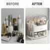 AYAEXPRESS 1 Pc Makeup Organizer, Bathroom Countertop comes with a makeup brush case that includes a small mirror, Vanity Makeup Organizer, Makeup Storage Organizer, Cosmetic Organizer. view 3