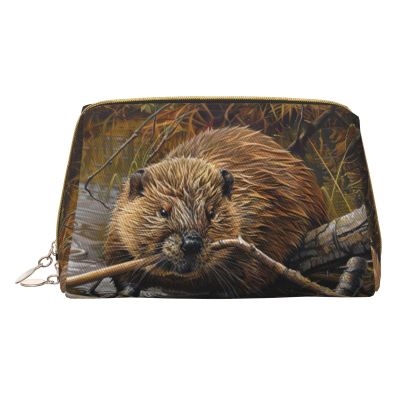 LGHDFYO Beaver Working Toiletry Travel Bag, Portable Cosmetic Organizer For Women, On-The-Go