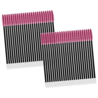 Healeved 50pcs Nylon Plastic Brow Brush Disposable Eyelash Comb Lash Brush for Extensions Easy to Use Black