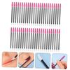 Healeved 50pcs Nylon Plastic Brow Brush Disposable Eyelash Comb Lash Brush for Extensions Easy to Use Black view 2