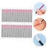 Healeved 50pcs Nylon Plastic Brow Brush Disposable Eyelash Comb Lash Brush for Extensions Easy to Use Black view 4
