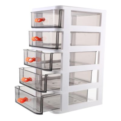 ARTIBETTER 5-Tier Desk Organizer Mini Drawers  Sturdy Plastic Storage Box for Office Supplies Makeup and Stationery