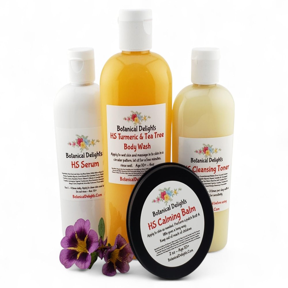 Hidradenitis Suppurativa Cleansing Toner, Serum, Calming Balm and Body Wash