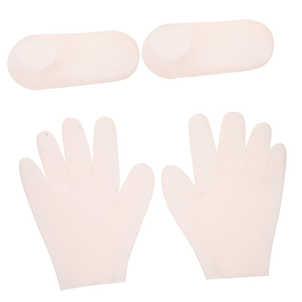 DEARMAMY Moisturizing Gloves Socks Foot Socks for Dry Cracked Feet Women Silicone Gloves for Spa Hand Care