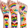 136+ PCS Gay Pride Tattoos For Women Men Adults, LGBT Rainbow Temporary Tattoos Pride Face Stickers, Temp Bulk Flag LGBTQ Fake Tattoos, Rainbow Pride Accessories Equality Parades Party Celebrations view 1