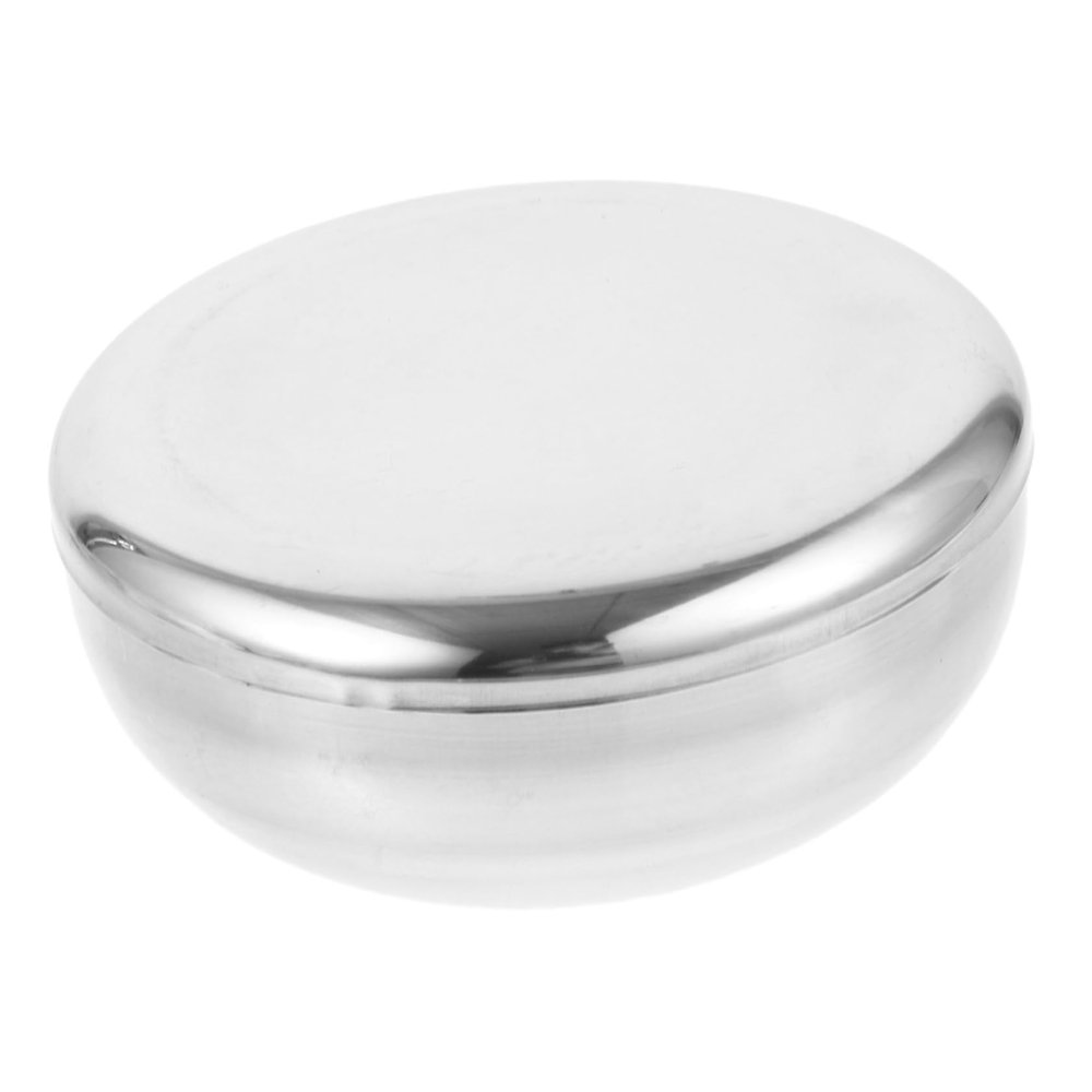 Beaupretty Men's Stainless Steel Shaving Mug Bowl Durable Shave Soap Cup Portable Silver Design for Traditional Shaving Classy present for Friends Height
