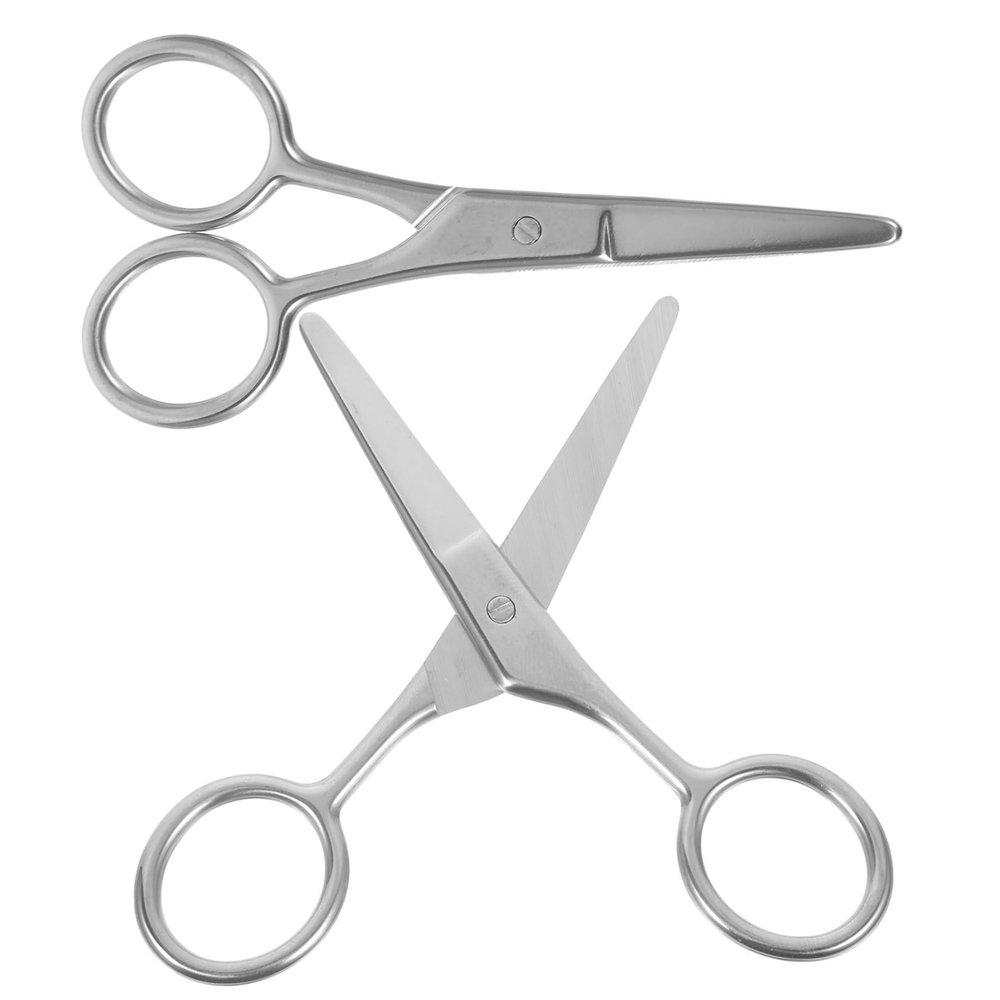 Beaupretty 2pcs Stainless Steel Eyebrow Scissors Precision Grooming Tool for Eyebrow Trimming and Nose Hair Removal Compact Design for Travel and Everyday Use