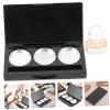 Happyyami 3-Color Empty Eyeshadow Palette with Mirror Rectangular Matte Case for Highlighter Blush and Concealer for Makeup Artists and Travel view 2