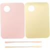 CALLARON 2 Set Acrylic Makeup Mixing Plate Portable Foundation Mixing Tray with Spatula Durable Cosmetic Tools for Makeup Artists Lightweight Easy to Clean view 1