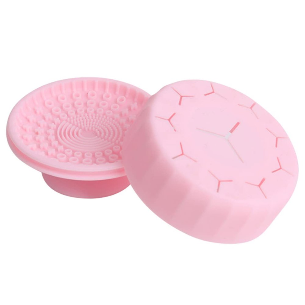 CALLARON Makeup Brush Cleaner Box Dual-use Silicone Mat for Makeup Remover Face Brush Cleanser Kit